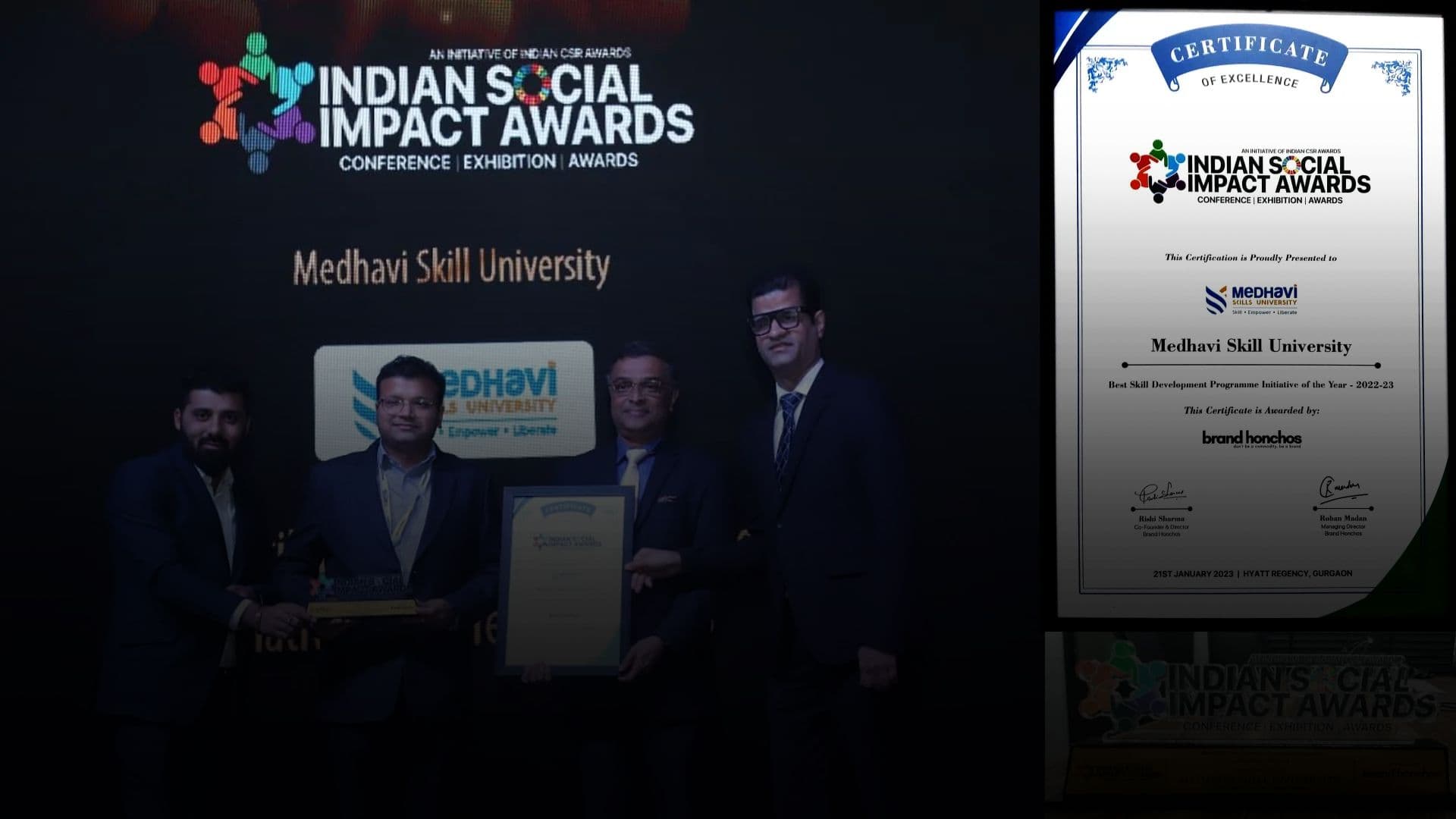 Best Skill Development Programme Initiative of the year - 2023 awarded by Brand Honchos